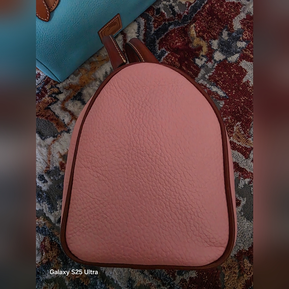 Dooney & Bourke Pink Satchel with Brown Trim - Picture 3 of 6